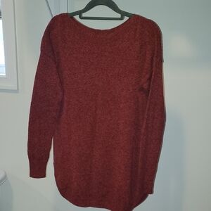 Old Navy Women's Maroon Crew Neck Tunic Length Sweater Sz Small